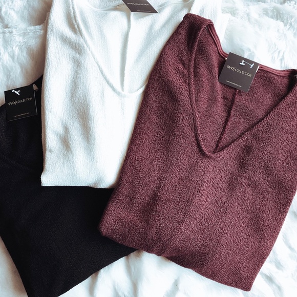 BURGUNDY SCARLETT LIGHTWEIGHT SWEATER - Picture 4 of 4